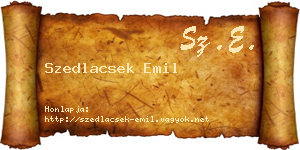 Szedlacsek Emil névjegykártya
