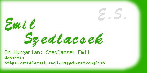 emil szedlacsek business card